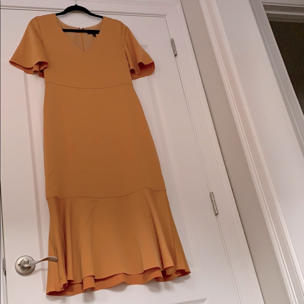 Banana Republic Satin Dress Mustard